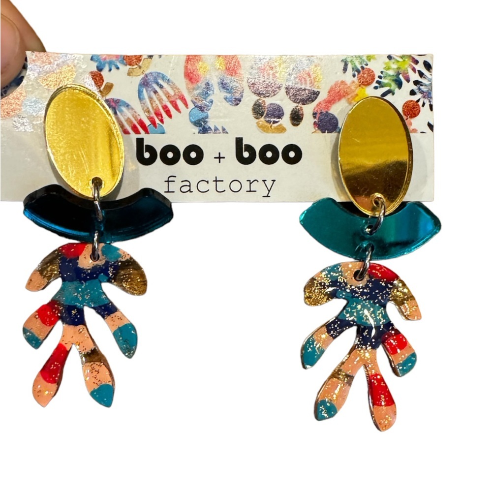🌼Acrylic mirrored dangly earrings